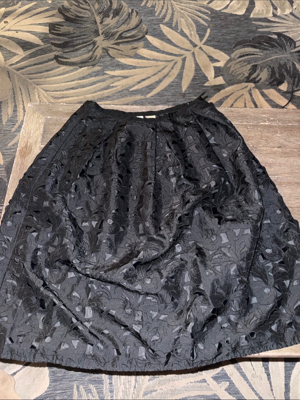 New vintage Talbots Black Floral silk Lace Skirt 10P nwt